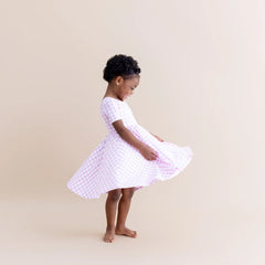 Twirl Dress in Gingham Thistle