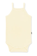 Ribbed Spaghetti Strap Bodysuit in Chamomile