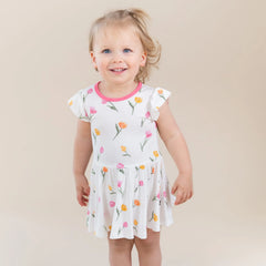 Twirl Bodysuit Dress in Tulip
