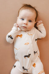 Zippered Romper in Dachshund