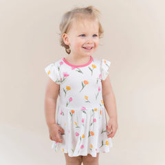 Twirl Bodysuit Dress in Tulip