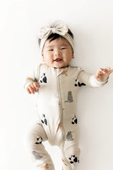 Zippered Romper in Fluffy Cat