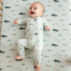 Zippered Romper in Fishing