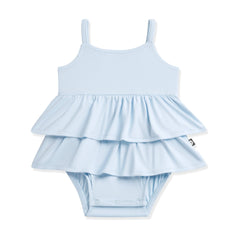 Spaghetti Strap Ruffle Romper in Breeze