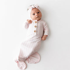 Knotted Gown with Bow Set in Small Sakura Stripe