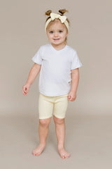 Ribbed Toddler Biker Shorts in Chamomile