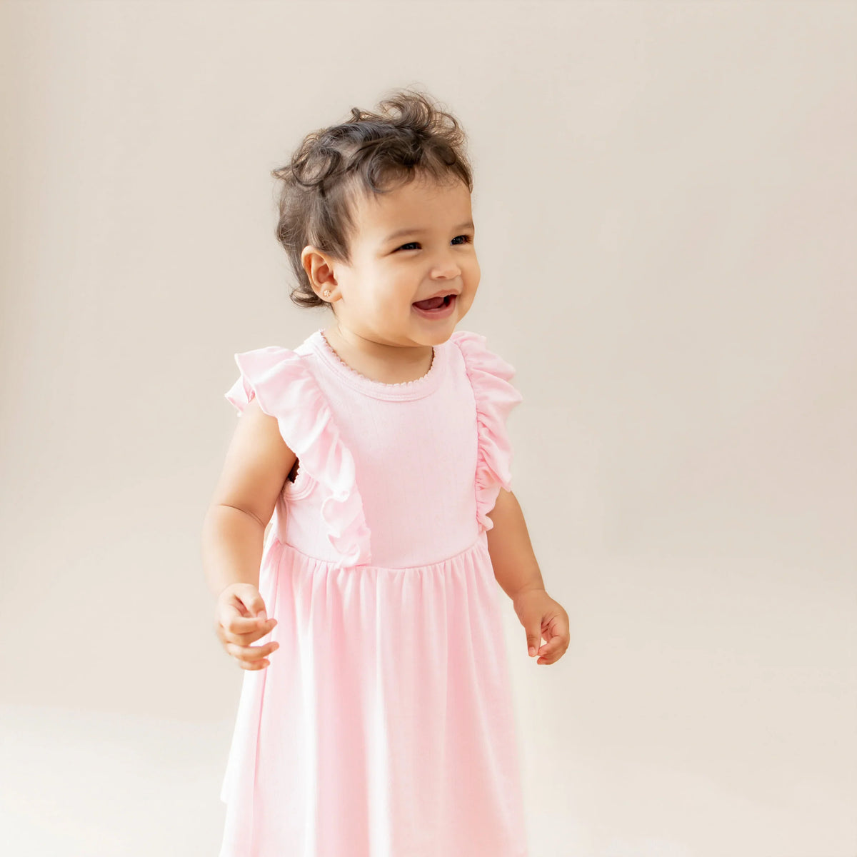 Pointelle Bodysuit Dress in Sakura