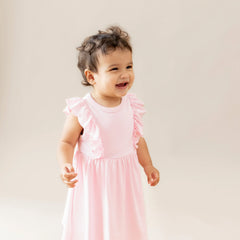 Pointelle Bodysuit Dress in Sakura