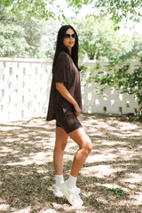 Women’s Biker Short Set in Espresso