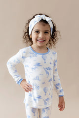 Long Sleeve Pajamas in Toile Safari