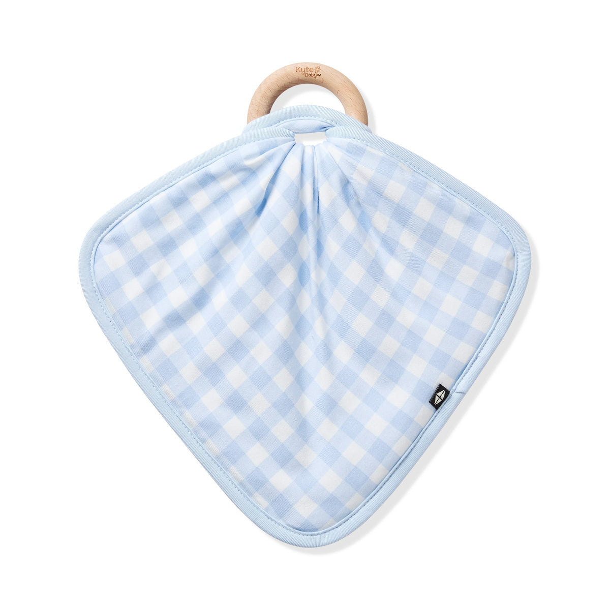 Lovey in Gingham Breeze with Removable Wooden Teething Ring