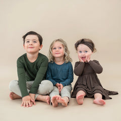 Long Sleeve Toddler Crew Neck Tee in Atlantic