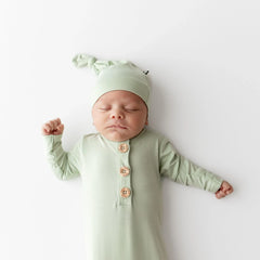 Knotted Gown with Hat Set in Basil