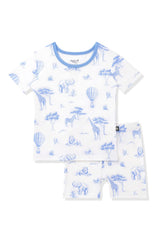 Short Sleeve Pajamas in Toile Safari