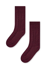 Knee High Socks in Burgundy