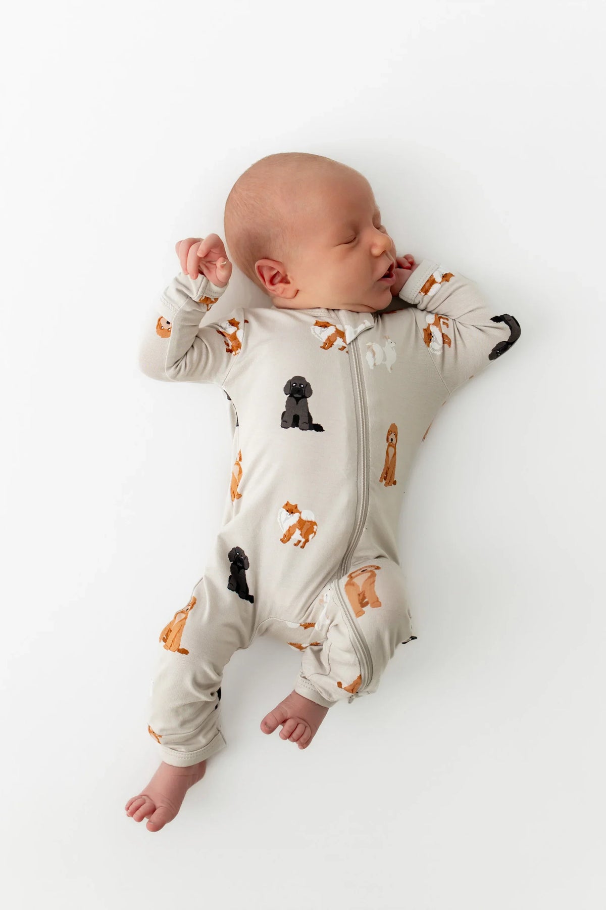 Zippered Romper in Fluffy Dog
