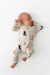 Zippered Romper in Fluffy Dog
