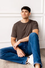 Men's Crew Neck Tee in Espresso