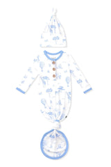 Knotted Gown with Hat Set in Toile Safari