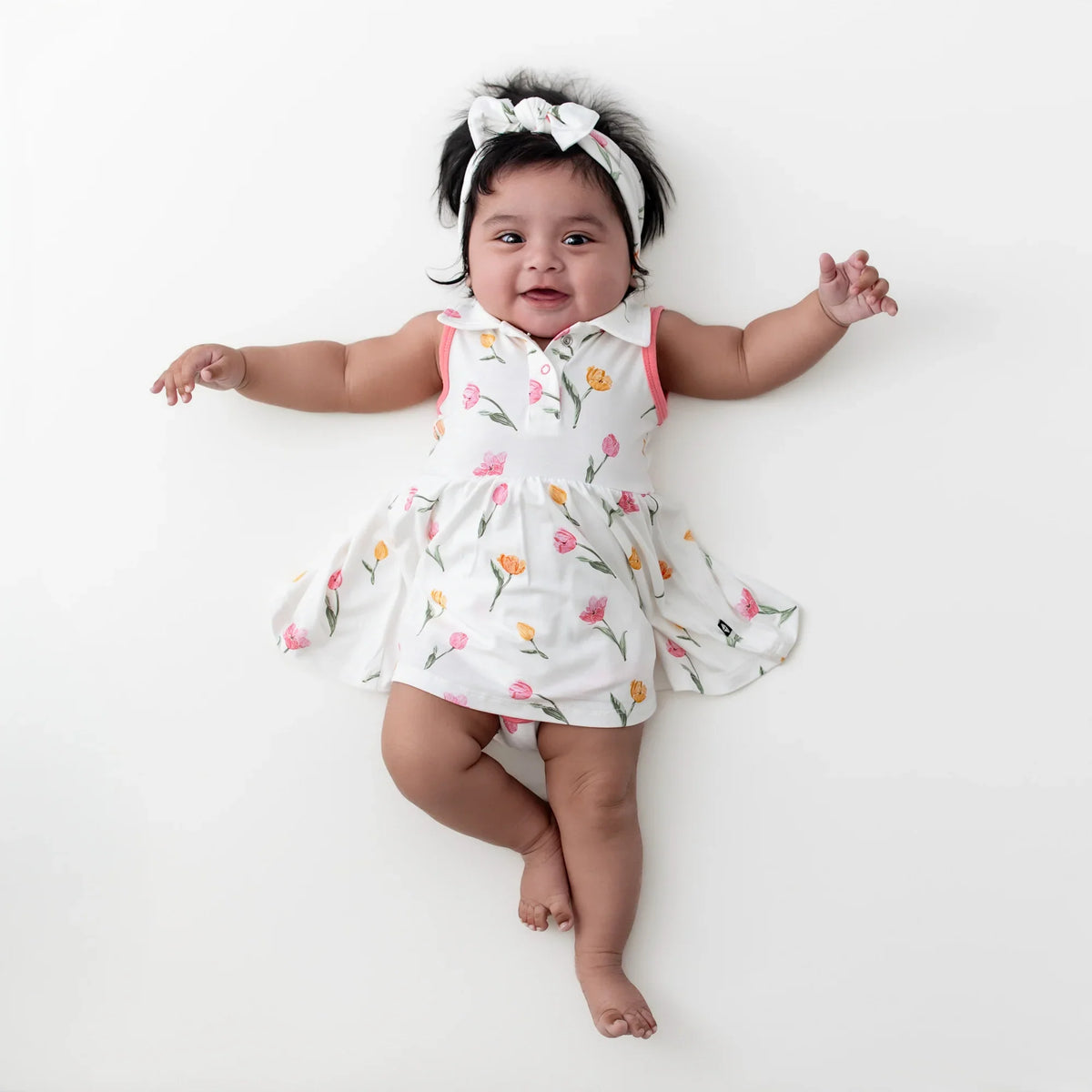 Polo Bodysuit Dress in Tulip