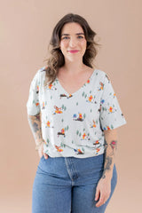 Women's Relaxed Fit V-Neck in Winnie the Pooh Hundred Acre Wood