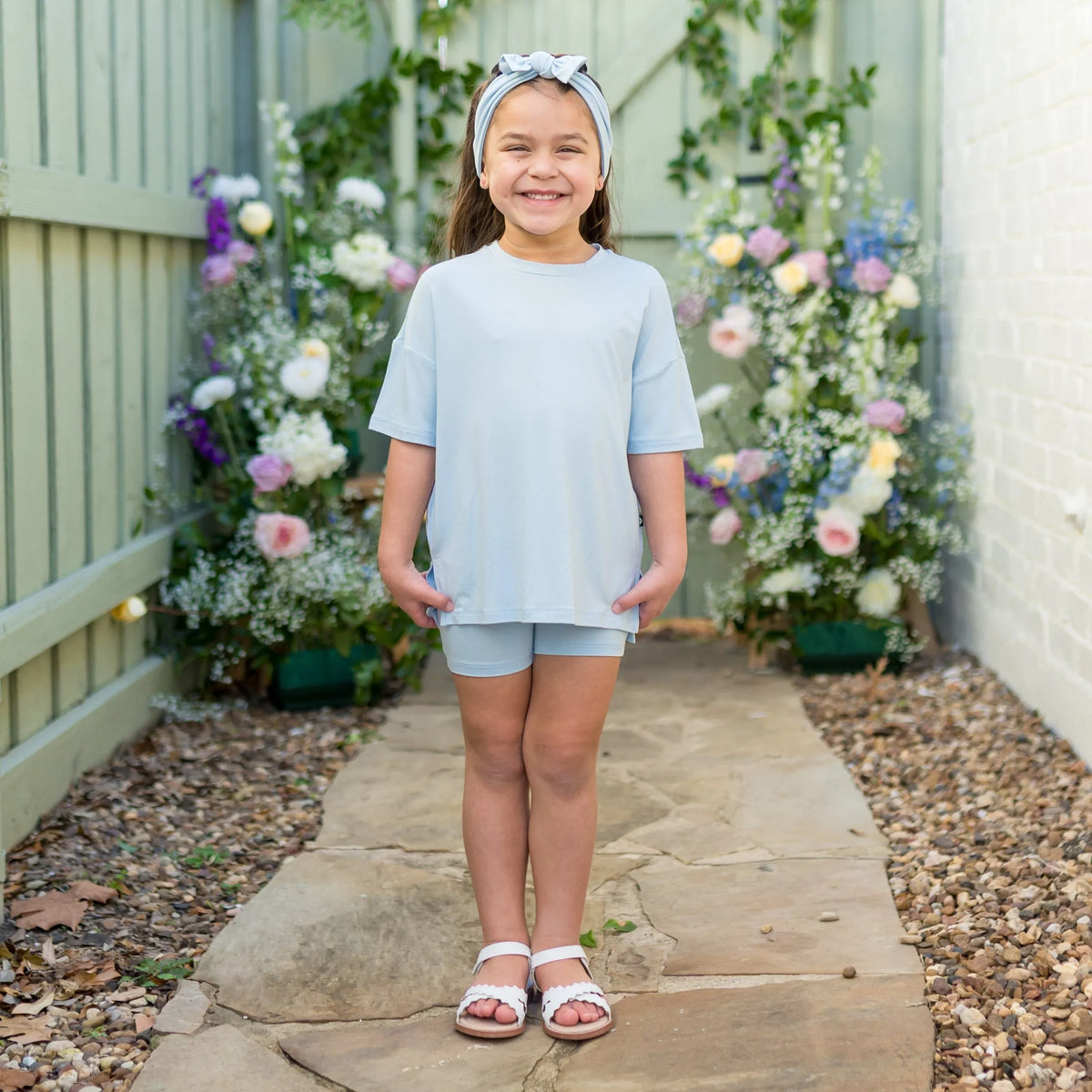 Toddler Biker Short Set in Breeze