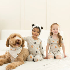 Short Sleeve Pajamas in Fluffy Dog