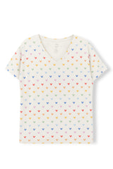 Women's Relaxed Fit V-Neck in Pastel Mickey Mouse