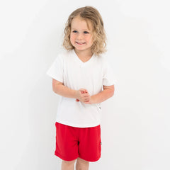 Drawstring Short in Cardinal