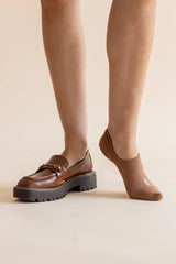 Women's No Show Socks 3-Pack in Cafe
