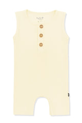Ribbed Sleeveless Shortall in Chamomile