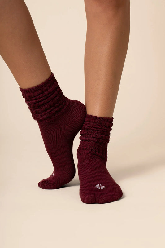 Adult Scrunch Socks in Burgundy