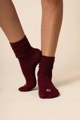Adult Scrunch Socks in Burgundy