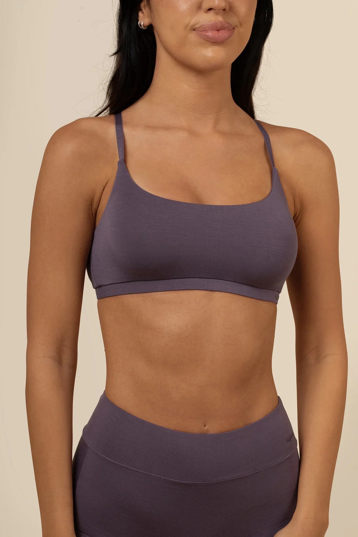 Women's Scoop Neck Bralette in Currant