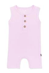 Ribbed Sleeveless Shortall in Thistle