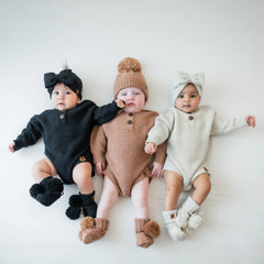Chunky Knit Romper in Midnight
