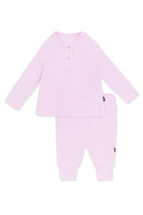Ribbed Infant Henley Set in Thistle
