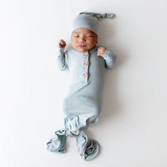 Knotted Gown with Hat Set in Fog