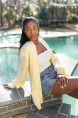 Chunky Knit Women's Oversized Cardigan in Chamomile