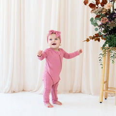 Zippered Romper in Apple Blossom