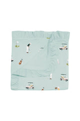 Ruffle Baby Blanket in Golf 0.5
