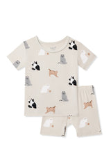 Short Sleeve Pajamas in Fluffy Cat
