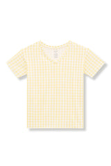 Women's Relaxed Fit V-Neck in Gingham Chamomile