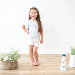 Toddler Basic Tee in Small Mist Stripe