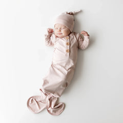 Knotted Gown with Hat Set in Blush
