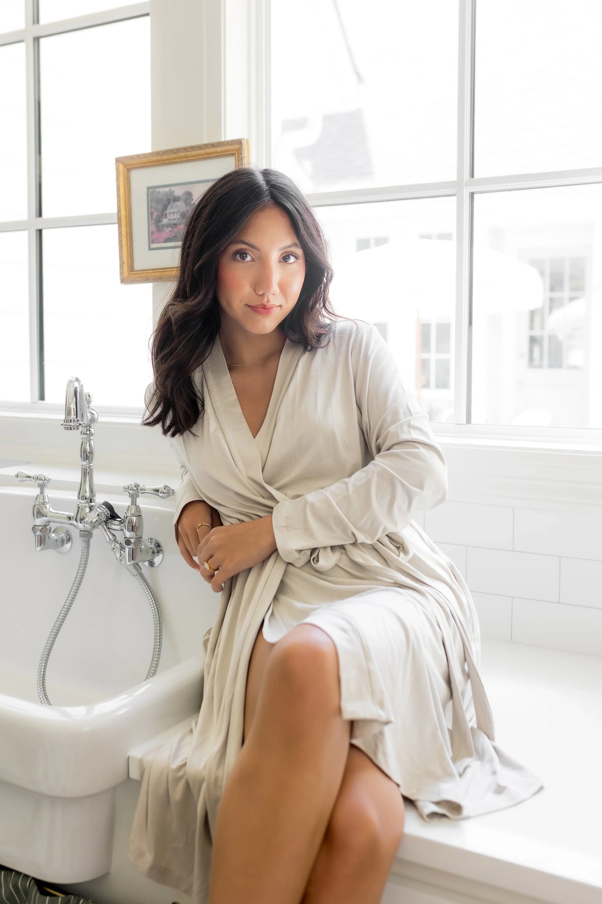 Women’s Lounge Robe in Oat