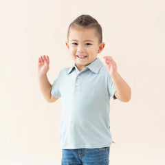 Toddler Short Sleeve Polo in Fog
