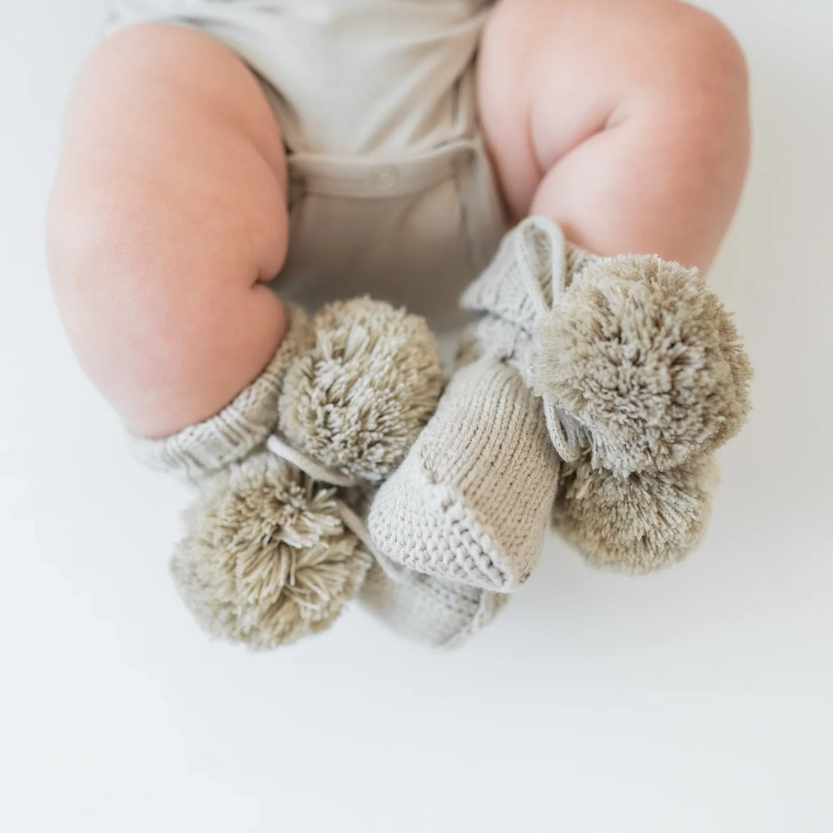 Knit Booties in Almond