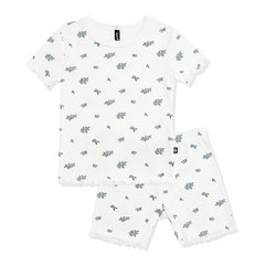 Pointelle Short Sleeve Set in Spray Rose
