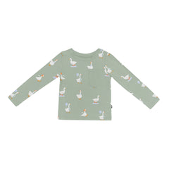 Long Sleeve Toddler Crew Neck Tee in Silly Goose